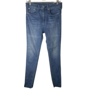 Rag & Bone Womens High Rise Skinny Light Wash Jeans Raw Hem Size 29